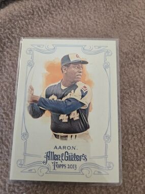 Topps Allen & Ginter Hank Aaron Card - Navy & Cream